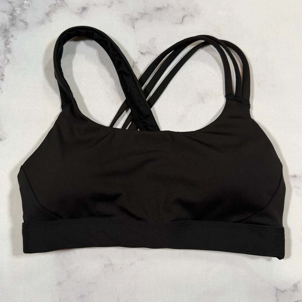 Athleta Train Free Strappy Sports Bra A-C Black NWOT